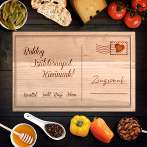 Születésnapi üdvözlőlap egyedi vágódeszka - XXL